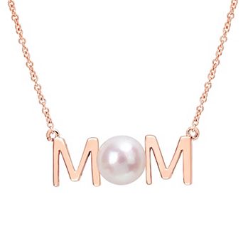 Stella Grace 10k Rose Gold Freshwater Cultured Pearl "Mom" Necklace