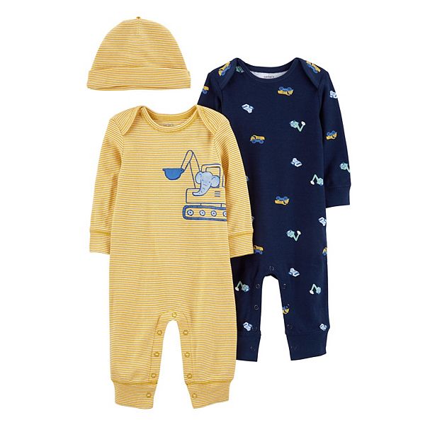 Baby Boy Carter's 3-Piece Jumpsuit & Cap Set