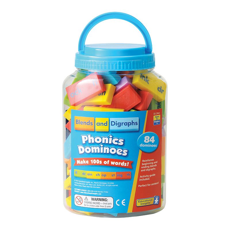 Educational Insights Blends & Digraphs Phonics Dominoes, Multicolor
