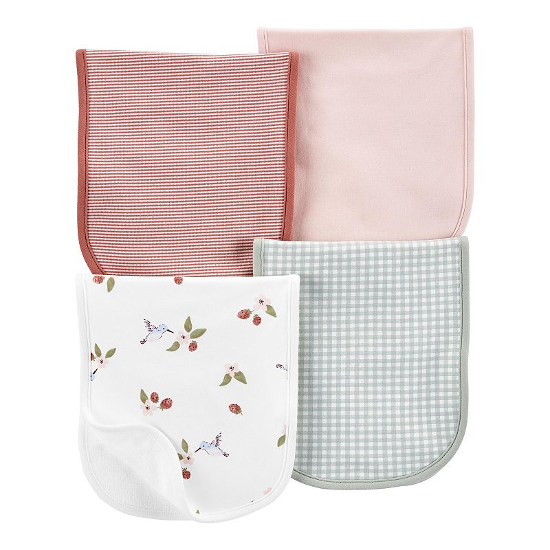 Baby Girl Carters 4-Pack Burp Cloths, Assorted