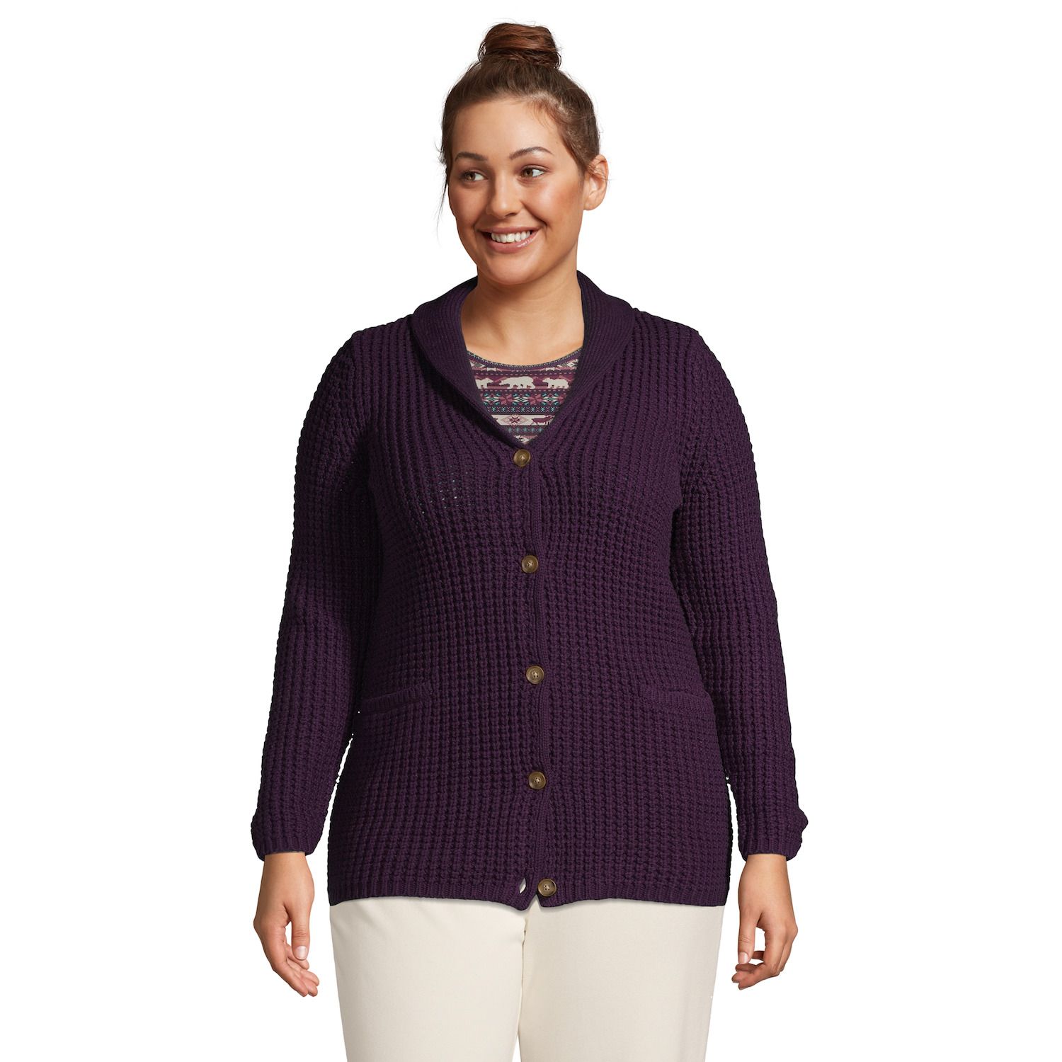 women's shawl collar cardigan sweater