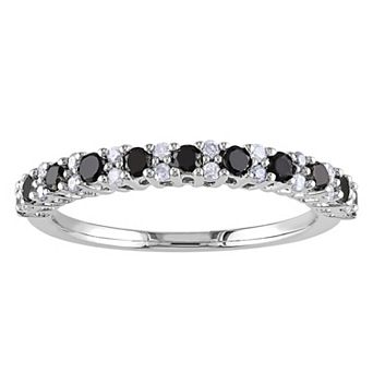 Stella Grace Sterling Silver 1/2 Carat T.W. Black & White Diamond Anniversary Band