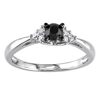 Stella Grace Sterling Silver 1/2 Carat T.W. Black & White Diamond Promise Ring
