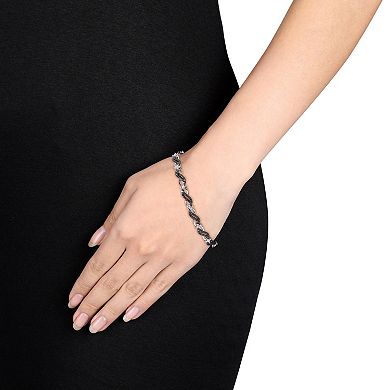 Stella Grace Sterling Silver 1/4 Carat T.W. Black Diamond Infinity Link Bracelet