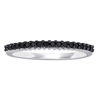 Stella Grace Sterling Silver 1/5 Carat T.W. Black Diamond Anniversary Band