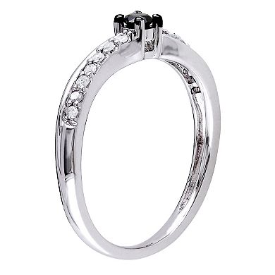 Stella Grace Sterling Silver 1/4 Carat T.W. Black & White Engagement Ring