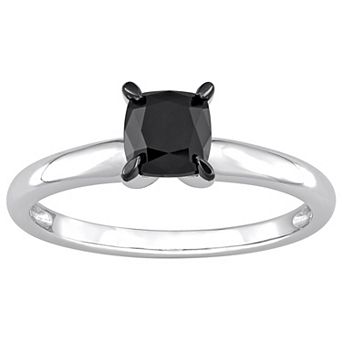 Stella Grace 14k White Gold 1 Carat T.W Black Diamond Solitaire Ring