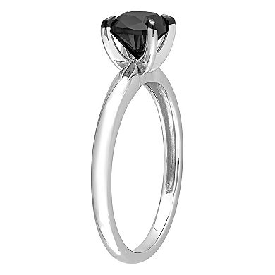 Stella Grace 14k White Gold 1 Carat T.W Black Diamond Solitaire Ring