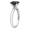 Stella Grace 14k White Gold 1 Carat T.W Black Diamond Emerald-Cut Solitaire Ring