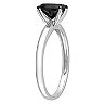 Stella Grace 14k White Gold 1 Carat T.W Black Diamond Oval Solitaire Ring