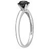 Stella Grace 14k White Gold 3/4 Carat T.W Black Diamond Solitaire Ring