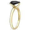 Stella Grace 14k Gold 1 Carat T.W Black Diamond Pear-Shape Solitaire Ring