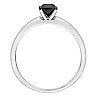 Stella Grace 14k White Gold 1/2 Carat T.W Cushion Cut Black Diamond Solitaire Engagement Ring