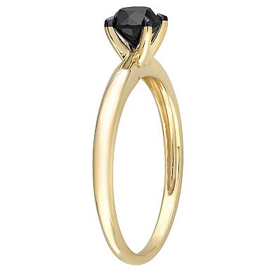 Stella Grace 14k Gold 3/4 Carat T.W Black Diamond Solitaire Ring
