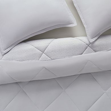 Serta SuperSoft Washed Solid to Print Cooling Comforter Set with Shams