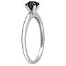 Stella Grace 14k White Gold 1/2 Carat T.W Round Cut Black Diamond Solitaire Engagement Ring