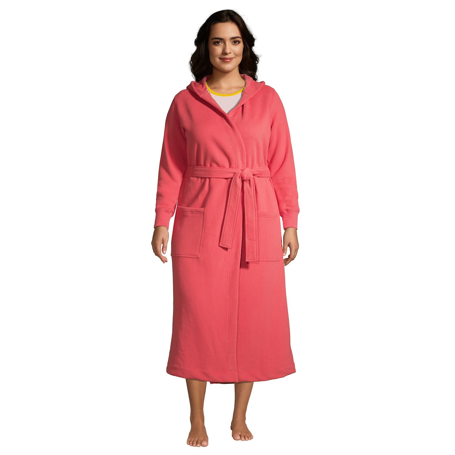 Image for Lands' End Plus Size Serious Sweats Hooded Robe at Kohl's.