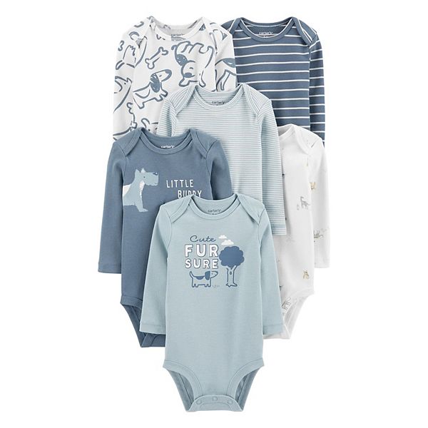 Baby Boy Carter's 6Pack LongSleeve Original Bodysuits