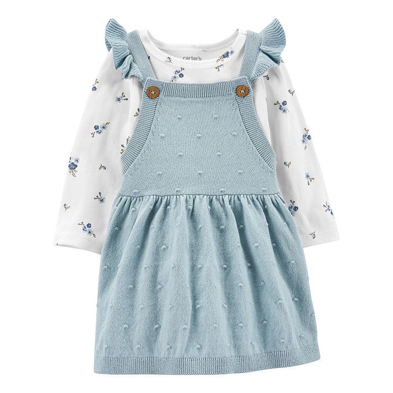 Baby Girl Carters Floral Tee & Swiss Dot Skirtalls Set, Infant Girls, Siz