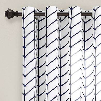 Lush Decor 2-Piece Calia Chevron Geo Window Curtain Panel Set