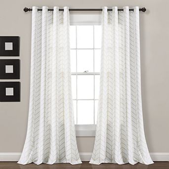 Lush Decor 2 pc Calia Chevron Geo Window Curtain Panel Set