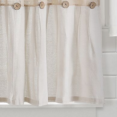 Lush Décor 2-Piece Button Kitchen Tier Window Curtain Panel Set