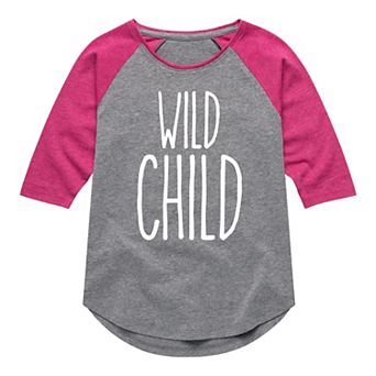Girls 7-16 Wild Child Raglan Graphic Tee