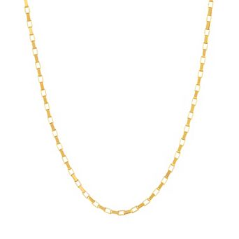 Color Romance 14k Gold Long Link Box Chain Necklace