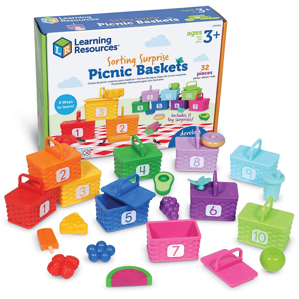 Learning Resources 知育教材 5点セット Learning Resources Sorting Picnic Baskets Activity Set