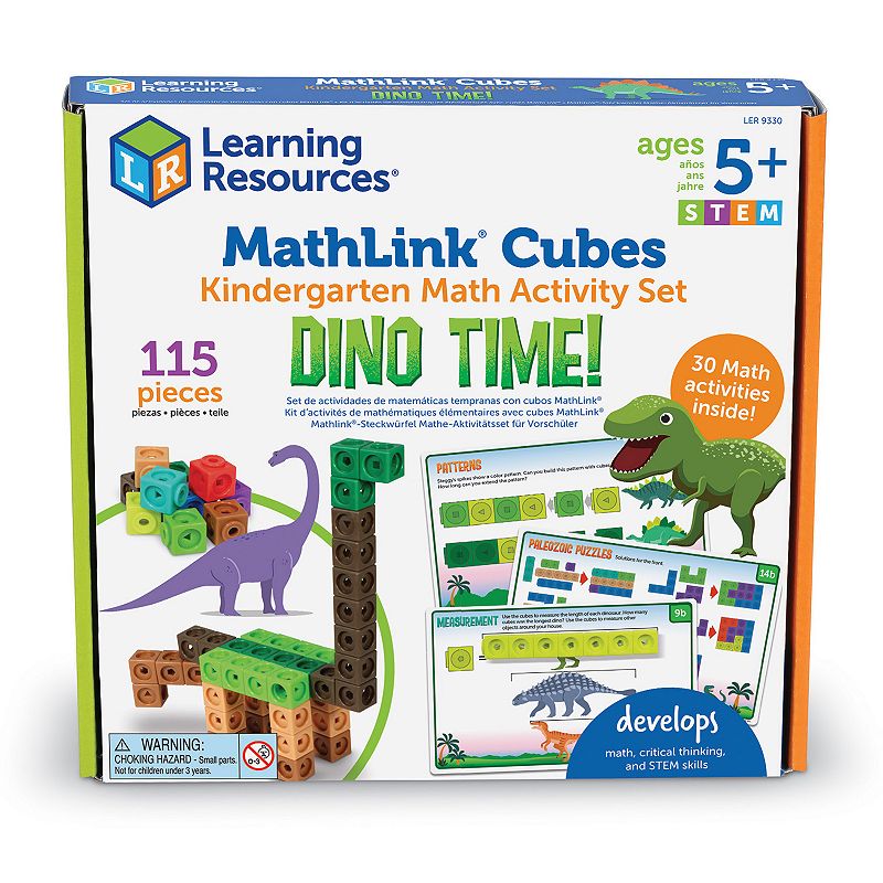 Learning Resources Mathlink Cubes Kindergarten Math Activity Set: Dino Time