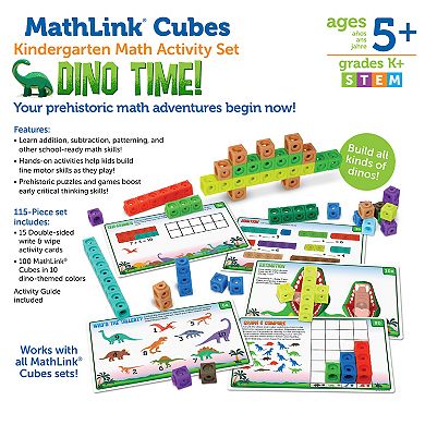 Learning Resources Mathlink Cubes Kindergarten Math Activity Set: Dino Time!
