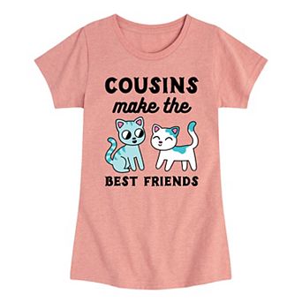 Girls 7-16 Cousins Best Friends Cats Graphic Tee