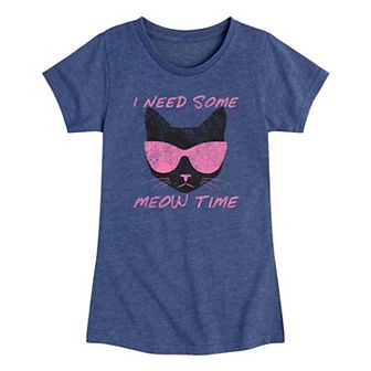Girls 7-16 Cat Glasses Graphic Tee