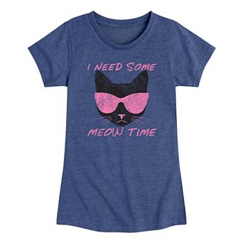 Girls 7-16 Cat Glasses Graphic Tee