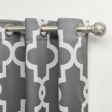 Exclusive Home Curtains Ironwork Sateen Woven Room Darkening Blackout 1-panel Window Curtain