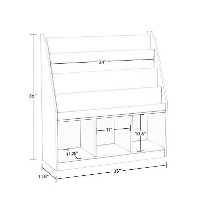 RiverRidge Home Kids 3-Cubby Book Rack