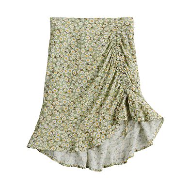 Juniors' Rewind Cinched Front Mini Skirt