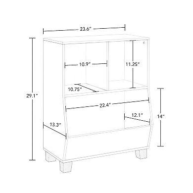 RiverRidge Home Kids Catch All Cubby 2-Bin Toy Organizer Floor Decor