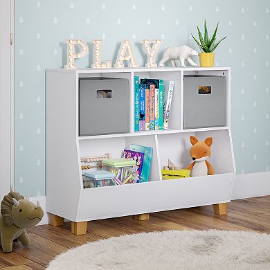RiverRidge Home Kids Catch All Cubby 3-Bin Toy Organizer Floor Decor