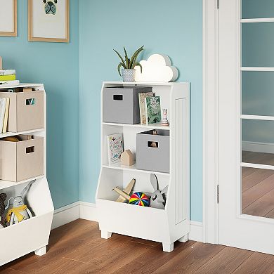 RiverRidge Home Kids 2-Shelf 2-Bin Bookcase & Toy Organizer Floor Decor