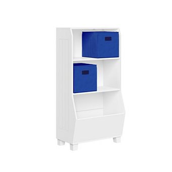 RiverRidge Home Kids 2-Shelf 2-Bin Bookcase & Toy Organizer Floor Decor