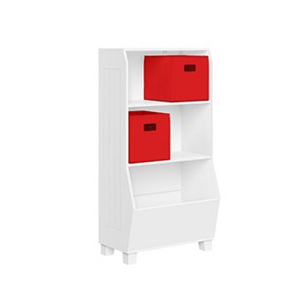 RiverRidge Home Kids 2-Shelf 2-Bin Bookcase & Toy Organizer Floor Decor