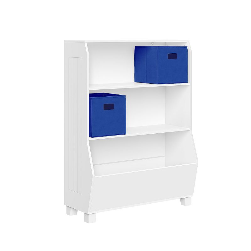 RiverRidge Home Kids 2-Bin 2-Shelf Bookcase Toy Organizer Floor Decor, Blue