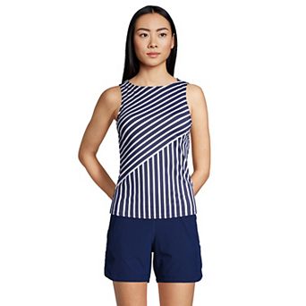 Women's Lands' End DDD-Cup UPF 50 High Neck Tankini Top
