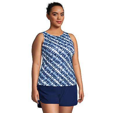 Plus Size Lands' End DDD-Cup Chlorine Resistant UPF 50 Tankini Top