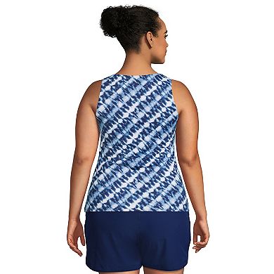 Plus Size Lands' End DDD-Cup Chlorine Resistant UPF 50 Tankini Top
