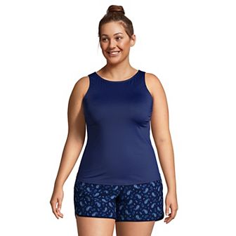 Plus Size Lands' End DDD-Cup Chlorine Resistant UPF 50 Tankini Top