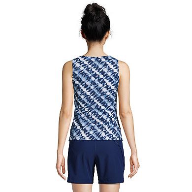 Women's Lands' End Mastectomy UPF 50 High Neck Tankini Top