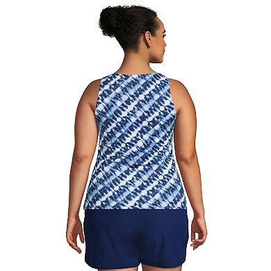 Plus Size Lands' End DD-Cup UPF 50 High Neck Tankini Top