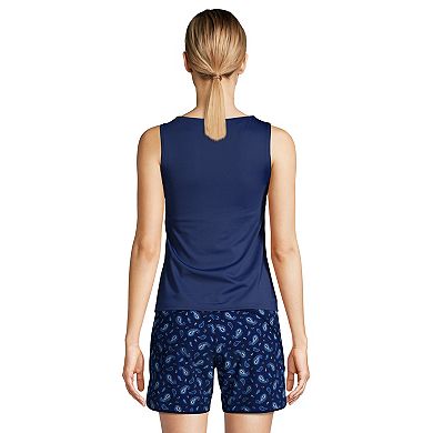 Women's Lands' End D-Cup UPF 50 High Neck Tankini Swimsuit Top